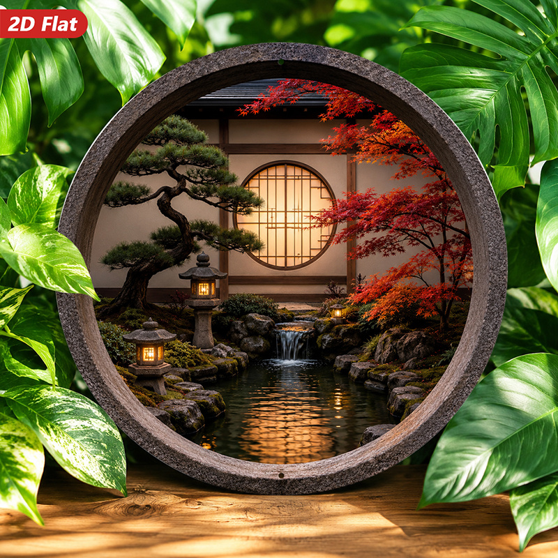 لوحة جدارية معدنية دائرية مسطح - مراجعة Bonsai Garden Wall وسعره